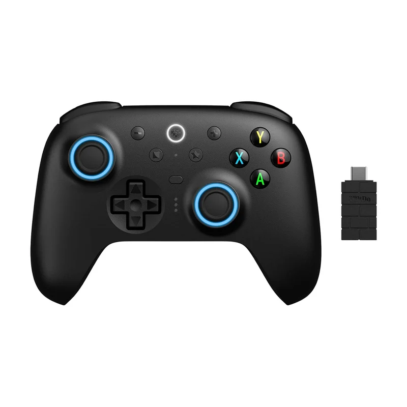 8BitDo Ultimate 2 Wireless Controller with TMR Joysticks, Switchable Hall Effect/Tactile Triggers, RGB Fire Ring, 8Speed Wireless Tech with Charging Dock for Windows/Android (81HE) (Black, White, Purple)