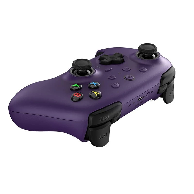 8BitDo Ultimate 2 Wireless Controller with TMR Joysticks, Switchable Hall Effect/Tactile Triggers, RGB Fire Ring, 8Speed Wireless Tech with Charging Dock for Windows/Android (81HE) (Black, White, Purple)