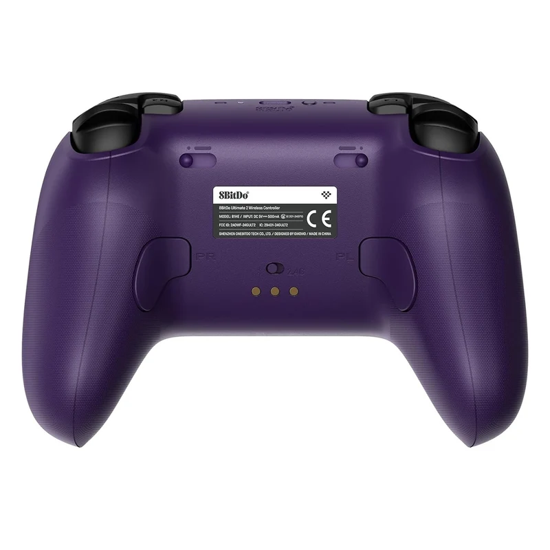 8BitDo Ultimate 2 Wireless Controller with TMR Joysticks, Switchable Hall Effect/Tactile Triggers, RGB Fire Ring, 8Speed Wireless Tech with Charging Dock for Windows/Android (81HE) (Black, White, Purple)