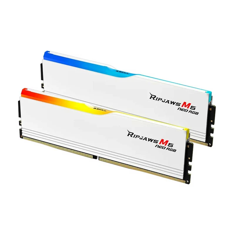 G.Skill Ripjaws M5 Neo RGB DDR5 32GB (2x16GB) 6400 MT/s CL32-40-40-102 1.40V AMD EXPO Desktop Memory (Matte White) (F5-6400J3240G16GX2-RM5NRW)