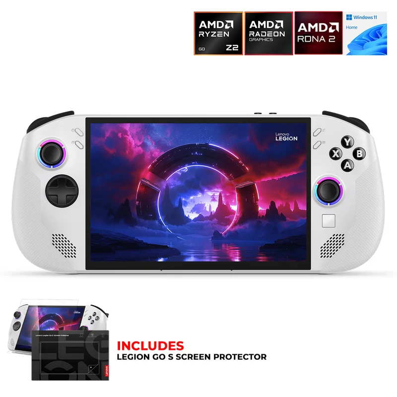 Lenovo Legion Go S 8ARP1 83L3000NPH Handheld Gaming Console (Glacier White) | AMD Ryzen Z2 Go | 8" WUXGA (1920x1200) IPS 120Hz | 16GB RAM | 512GB SSD | Windows 11 Home | Legion Go S Screen Protector