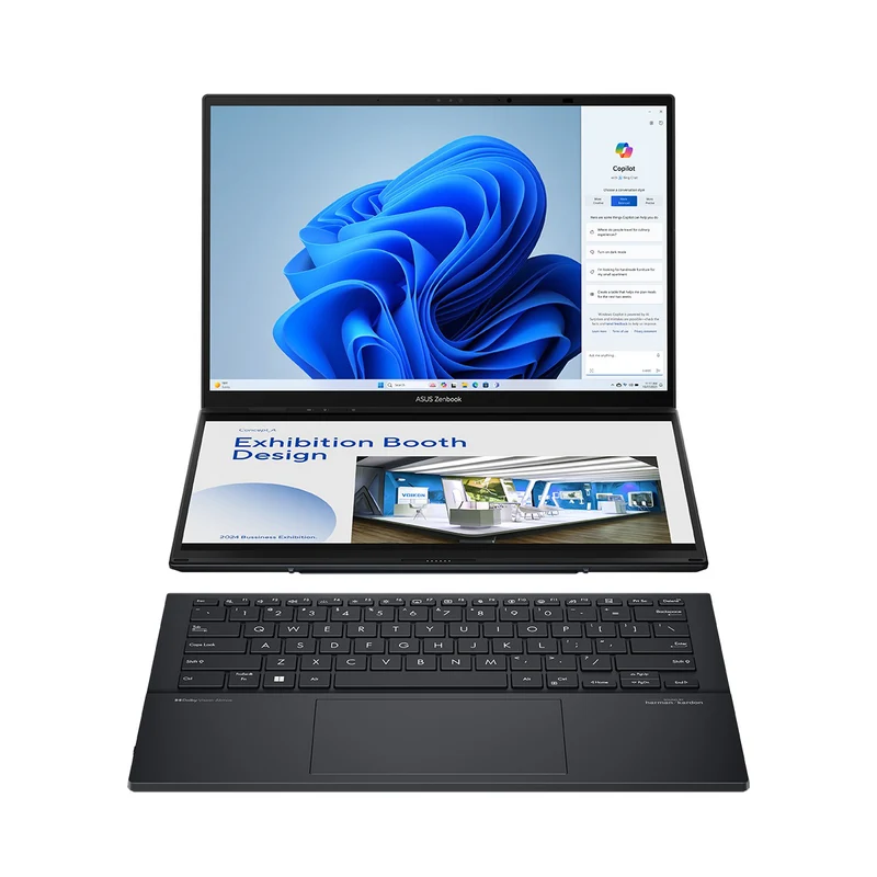Asus Zenbook Duo 14 OLED UX8406CA-PZ165WSM Laptop (Inkwell Gray) | 14" 3K (2880x1800) | Ultra 9 285H | 32GB RAM | 1TB SSD | Intel Arc Graphics | Windows 11 Home | MS Office Home & Student 2024 + MS 365 Basic + Asus AP4600 Backpack