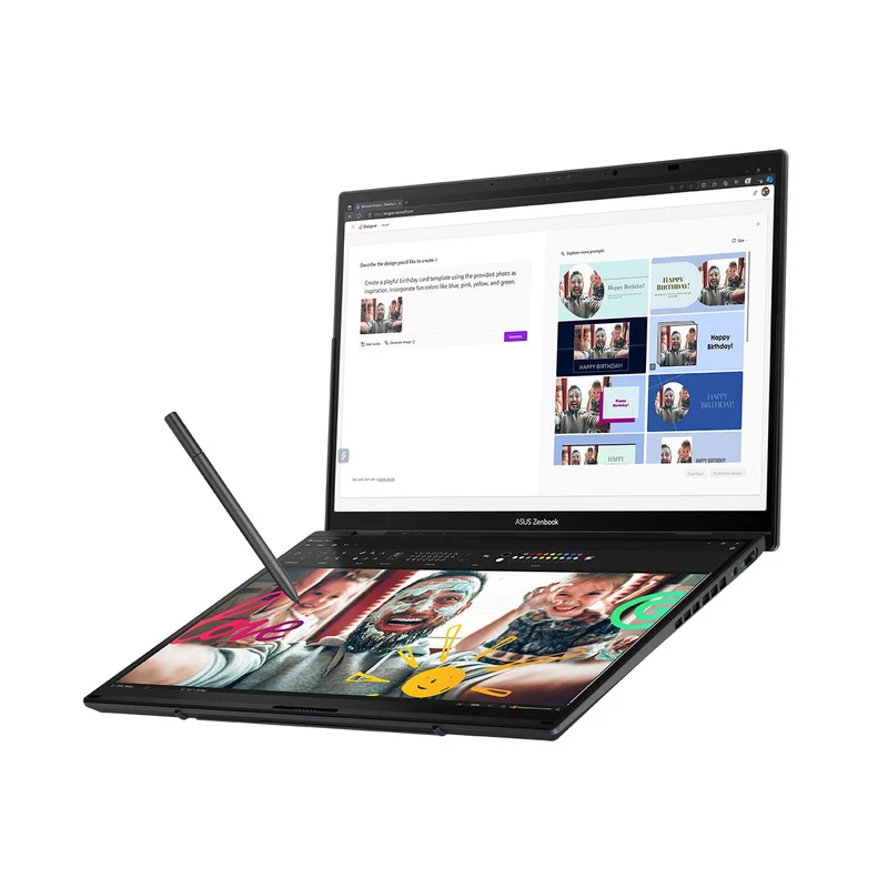 Asus Zenbook Duo 14 OLED UX8406CA-PZ165WSM Laptop (Inkwell Gray) | 14" 3K (2880x1800) | Ultra 9 285H | 32GB RAM | 1TB SSD | Intel Arc Graphics | Windows 11 Home | MS Office Home & Student 2024 + MS 365 Basic + Asus AP4600 Backpack