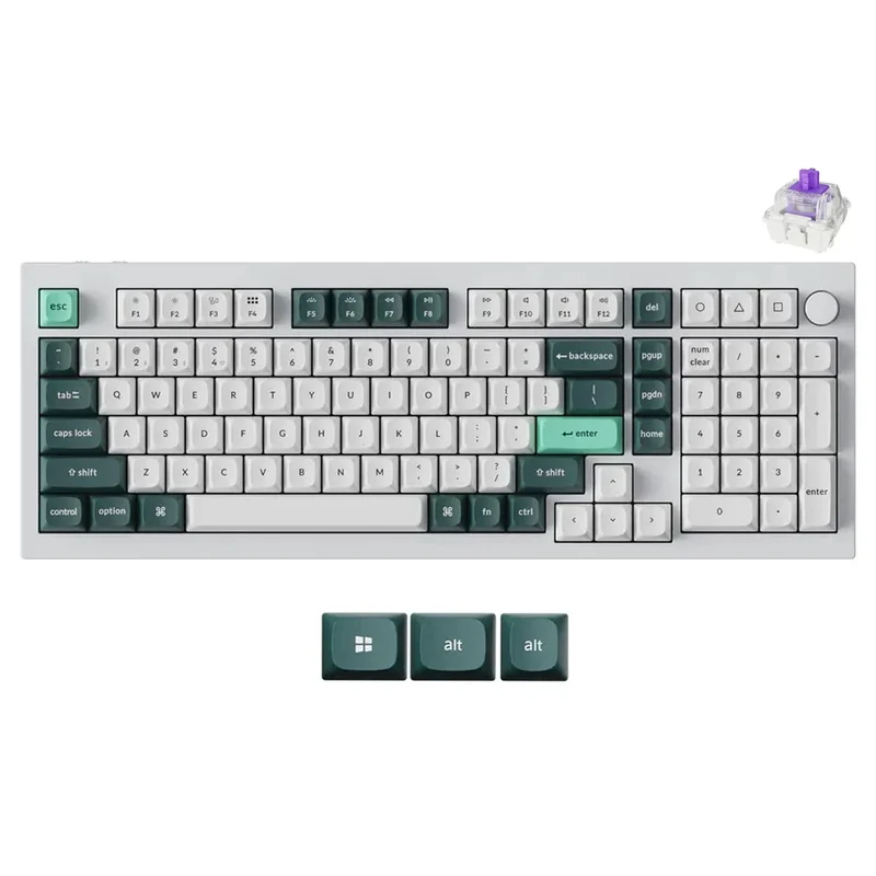 Keychron Q5 HE QMK 96% Fully Assembled Knob RGB Backlight Hot-Swappable Wireless Magnetic Switch Keyboard - Shell White (Gateron Double-Rail Magnetic Nebula Switch) (Q5H-P1)