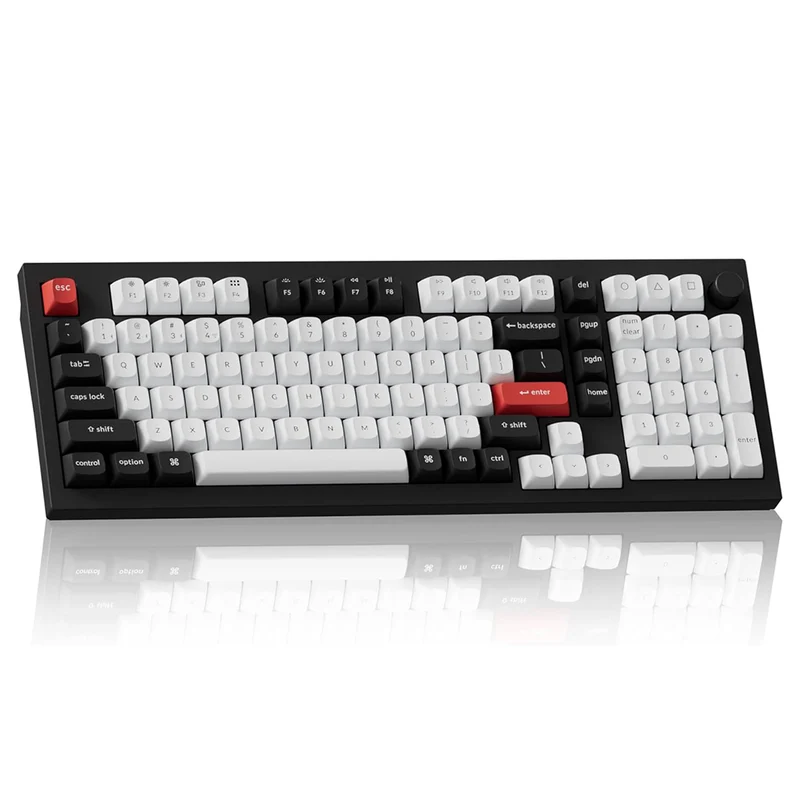 Keychron Q5 HE QMK 96% Fully Assembled Knob RGB Backlight Hot-Swappable Wireless Magnetic Switch Keyboard - Carbon Black (Gateron Double-Rail Magnetic Nebula Switch) (Q5H-M1)