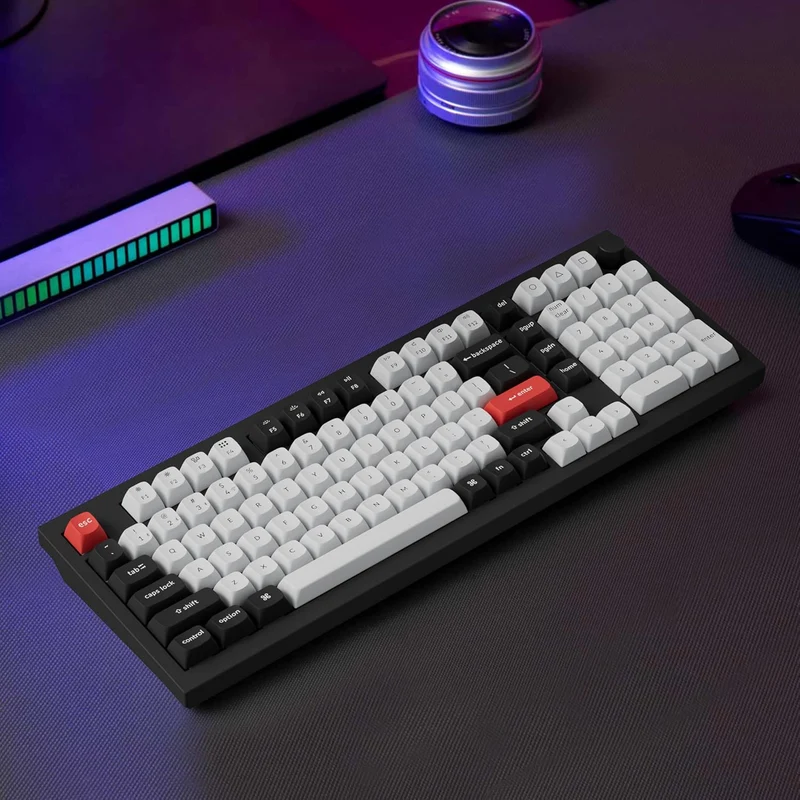 Keychron Q5 HE QMK 96% Fully Assembled Knob RGB Backlight Hot-Swappable Wireless Magnetic Switch Keyboard - Carbon Black (Gateron Double-Rail Magnetic Nebula Switch) (Q5H-M1)