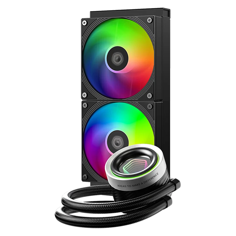 ID-Cooling FX240 INF 240mm AIO Liquid Cooler with Infinity Mirror Display (Black, White)