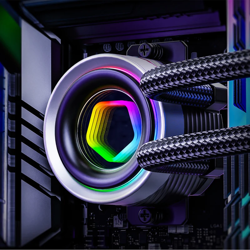 ID-Cooling FX240 INF 240mm AIO Liquid Cooler with Infinity Mirror Display (Black, White)