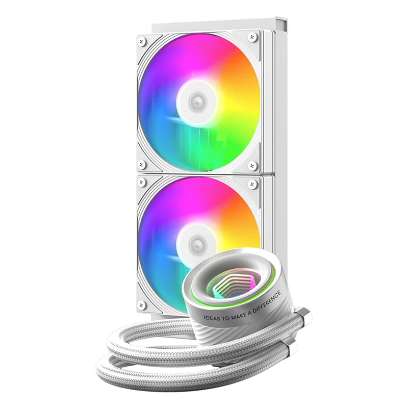 ID-Cooling FX240 INF 240mm AIO Liquid Cooler with Infinity Mirror Display (Black, White)