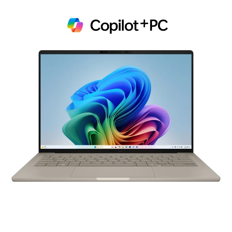Asus Zenbook A14 UX3407QA-SB386WSM Laptop (Zabriskie Beige) | 14 WUXGA (1920x1200) | Snapdragon X X1 26 100 | 16GB RAM | 512GB SSD | Qualcomm Adreno GPU | Windows 11 Home | MS Office Home 2024 + MS 365 Basic + Asus AP4600 Backpack