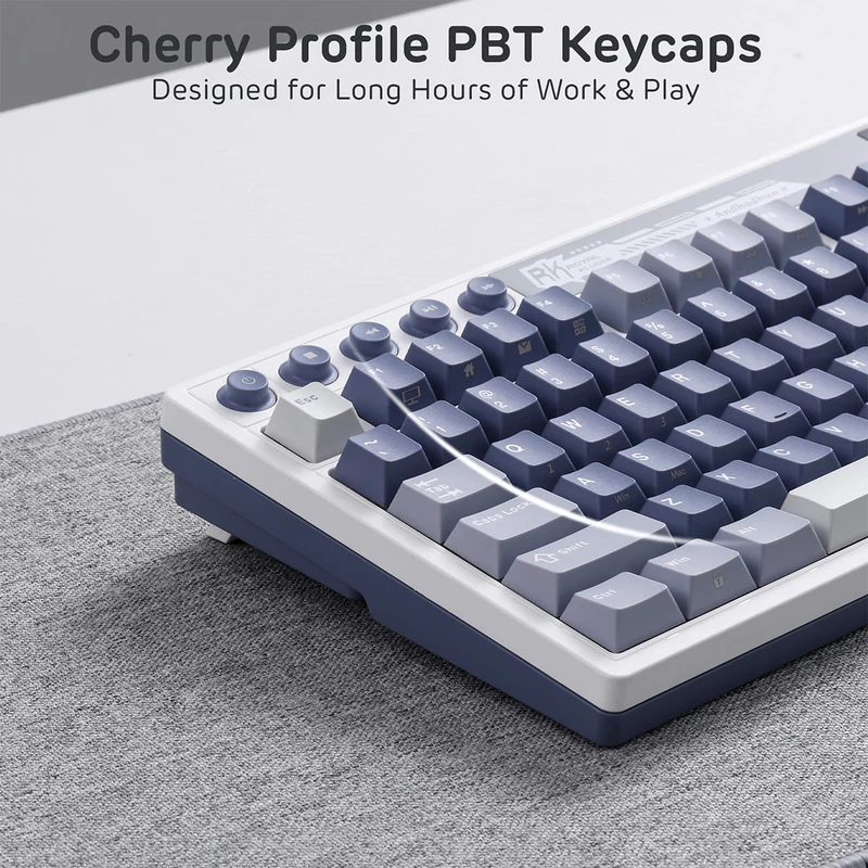 Royal Kludge RK M87 Tri-Mode RGB 88 Keys Hot-Swappable Mechanical Keyboard Ocean Blue (Blue Switch, Beige Switch, Cream Switch)