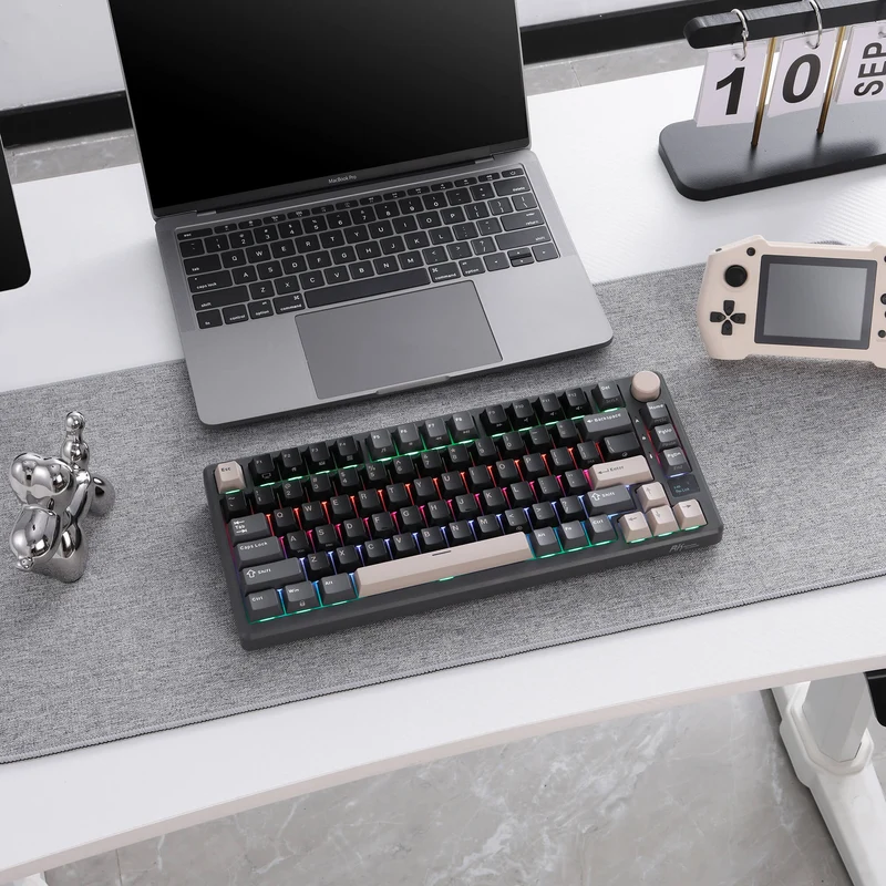 Royal Kludge RK-M75 Tri-Mode RGB 81 Keys Hot-Swappable Mechanical Keyboard Phantom (Blue Switch, Brown Switch, K Silver Switch, Beige Switch, Cream Switch)