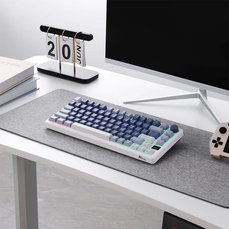 Royal Kludge RK-M75 Tri-Mode RGB 81 Keys Hot-Swappable Mechanical Keyboard Ocean Blue (Blue Switch, Brown Switch, K Silver Switch, Cream Switch, Beige Switch)