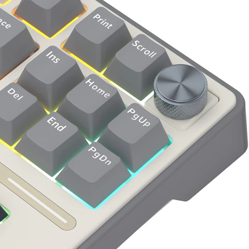 Royal Kludge R87Pro QMK Single-Mode RGB 81 Keys Hot-Swappable Mechanical Keyboard Half Grey (Blue Switch, Creamy Switch, Brown Switch)