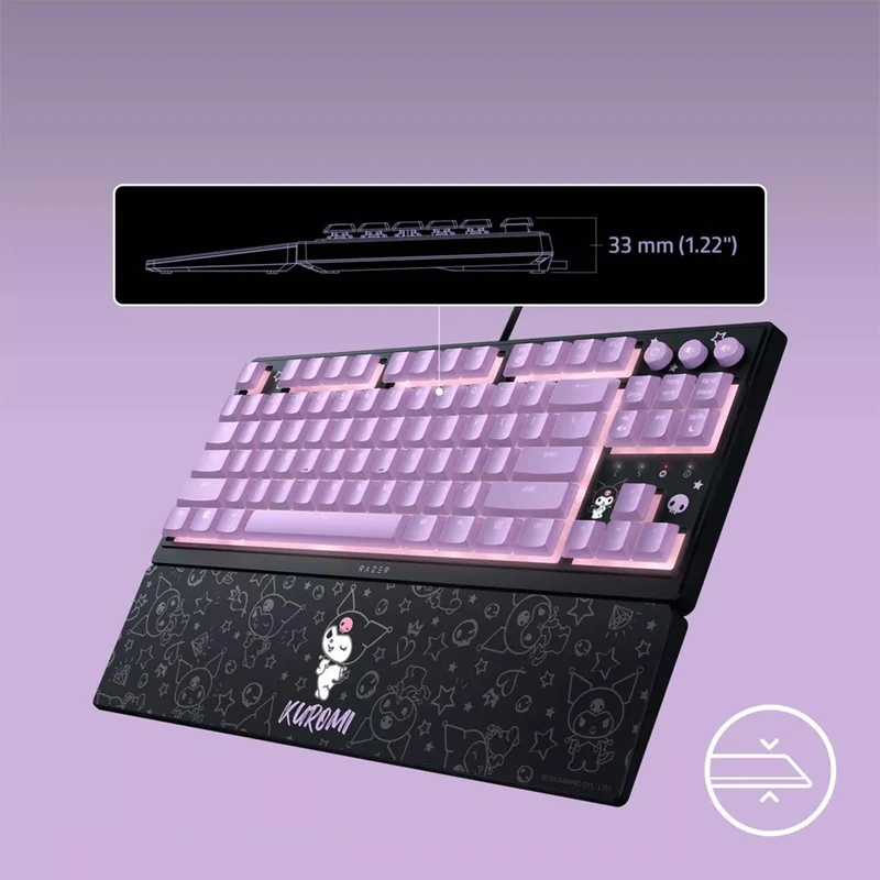 Razer Ornata V3 Tenkeyless Compact Low Profile Gaming Keyboard (Kuromi Edition)