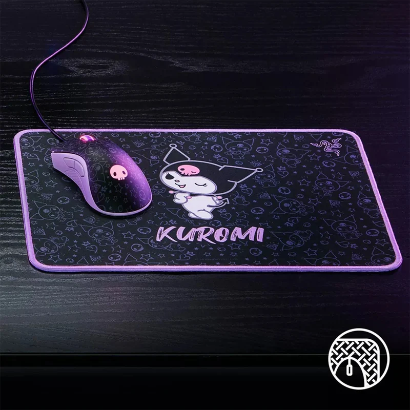 Razer DeathAdder Essential Ergonomic Wired Gaming Mouse + Goliathus Soft Gaming Mouse Mat Bundle (Kuromi Edition)