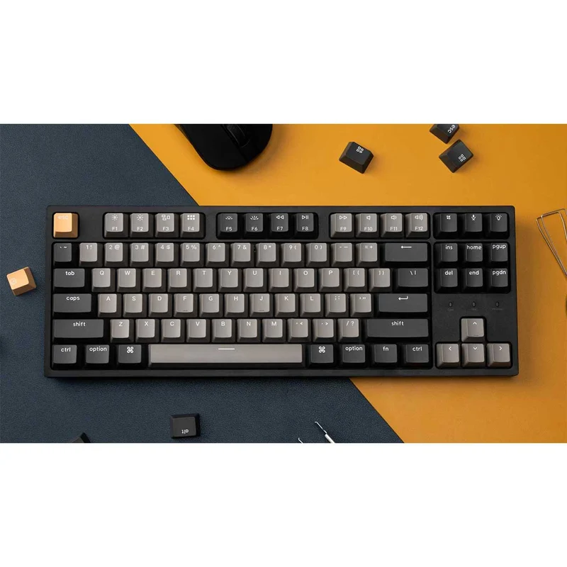Keychron C1 Pro QMK/VIA RGB Backlight Hot-Swappable TKL Wired Mechanical Keyboard - Black (K Pro Brown Switch) (C1P-M3)