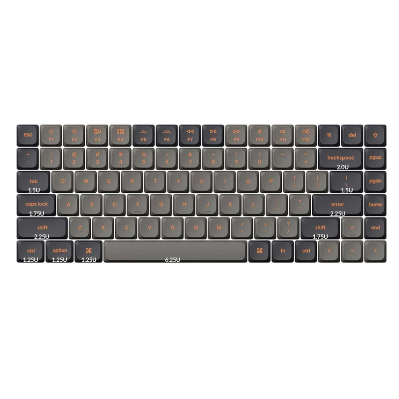 Keychron Low Profile Double Shot PBT LSA Full Set 133 Keys Keycap Set Version 2 (Carbon) (PBT-61)