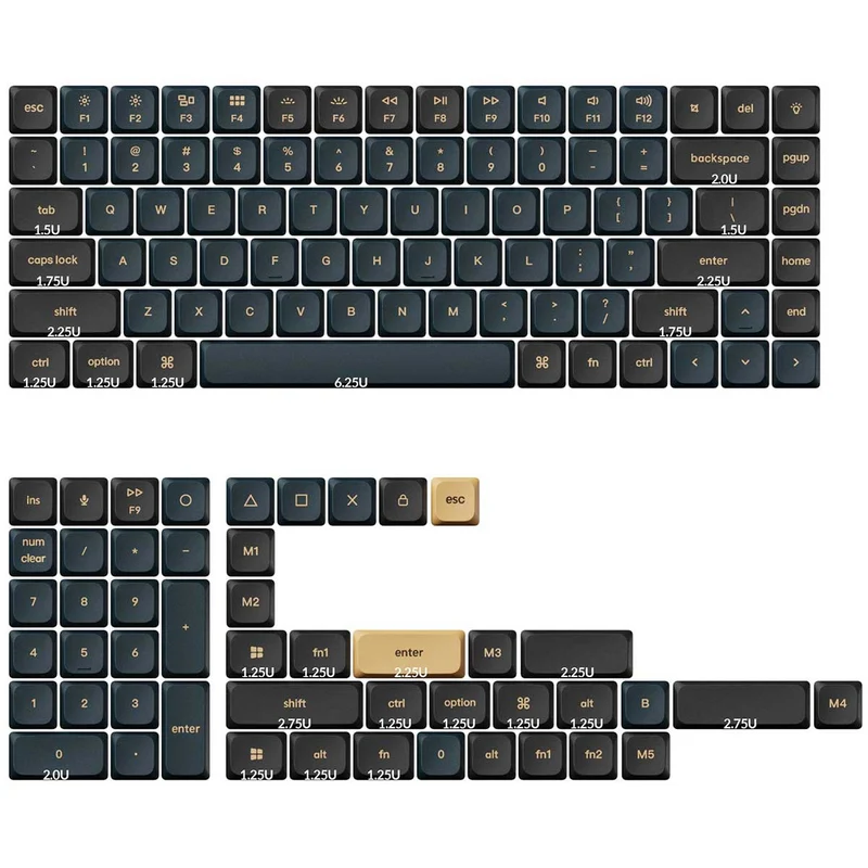 Keychron Low Profile Double Shot PBT LSA Full Set 133 Keys Keycap Set Version 2 (Knight) (PBT-58)