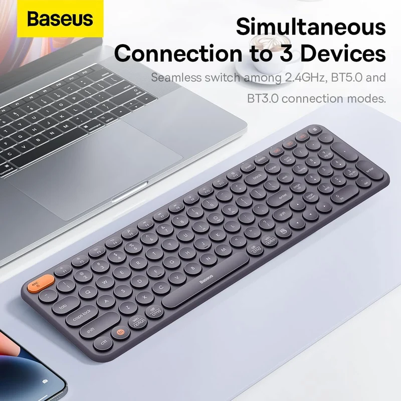 Baseus K01B Wireless Tri-Mode Keyboard (Frosted Grey) (B00955504833-00)
