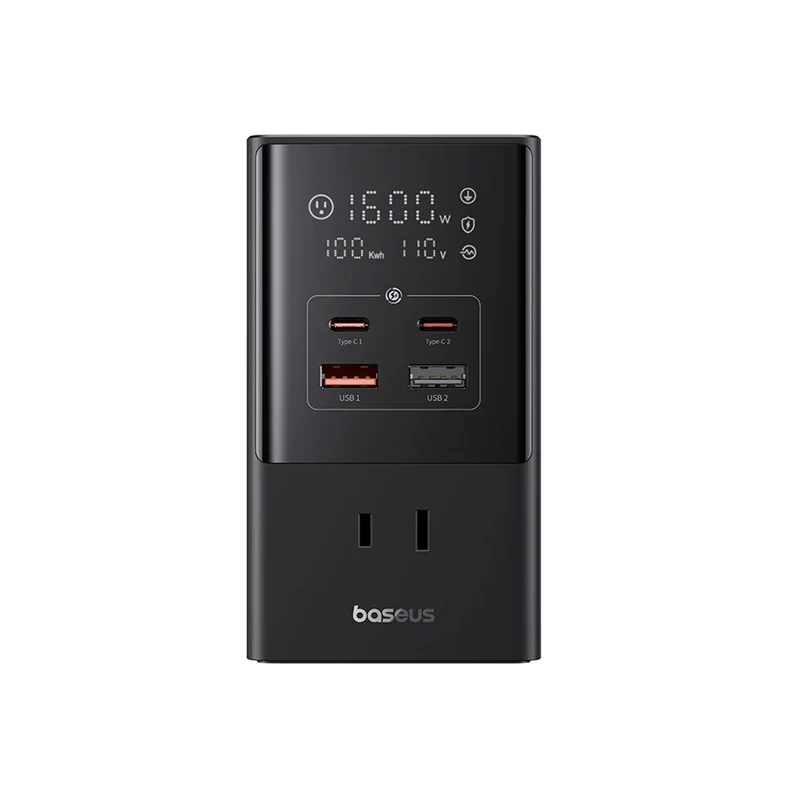Baseus PowerCombo Tower PowerStrip 6AC+2U+2C 35W with 1.5m Power Cord (Cluster Black) (E00023605113-00)