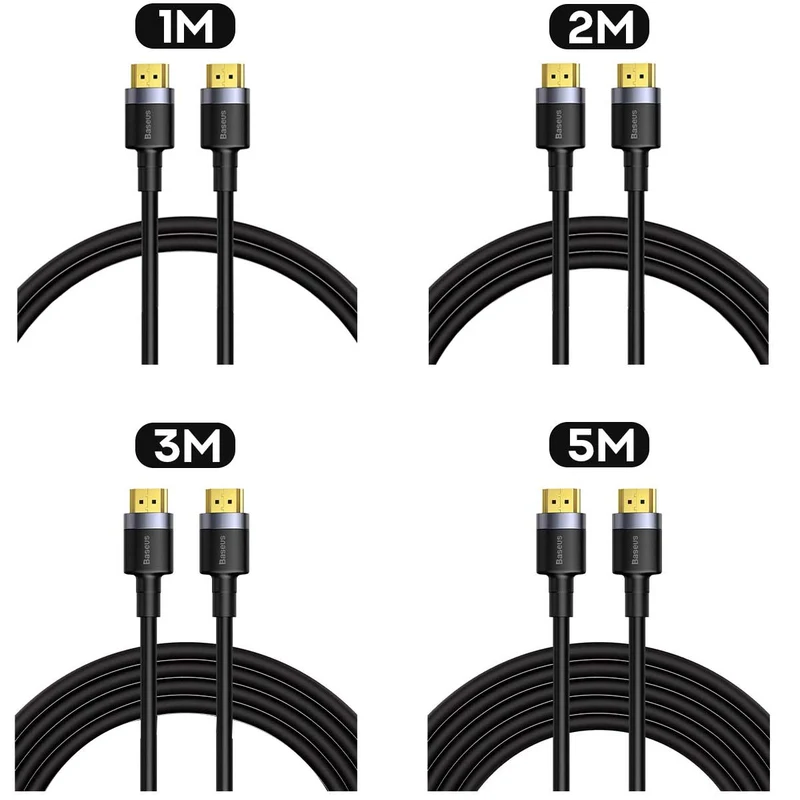 Baseus Cafule 4K HDMI Male To 4K HDMI Male Adapter Cable (1m, 2m, 3m, 5m) (Black) (CADKLF-E01, CADKLF-F01, CADKLF-G01, CADKLF-H01)