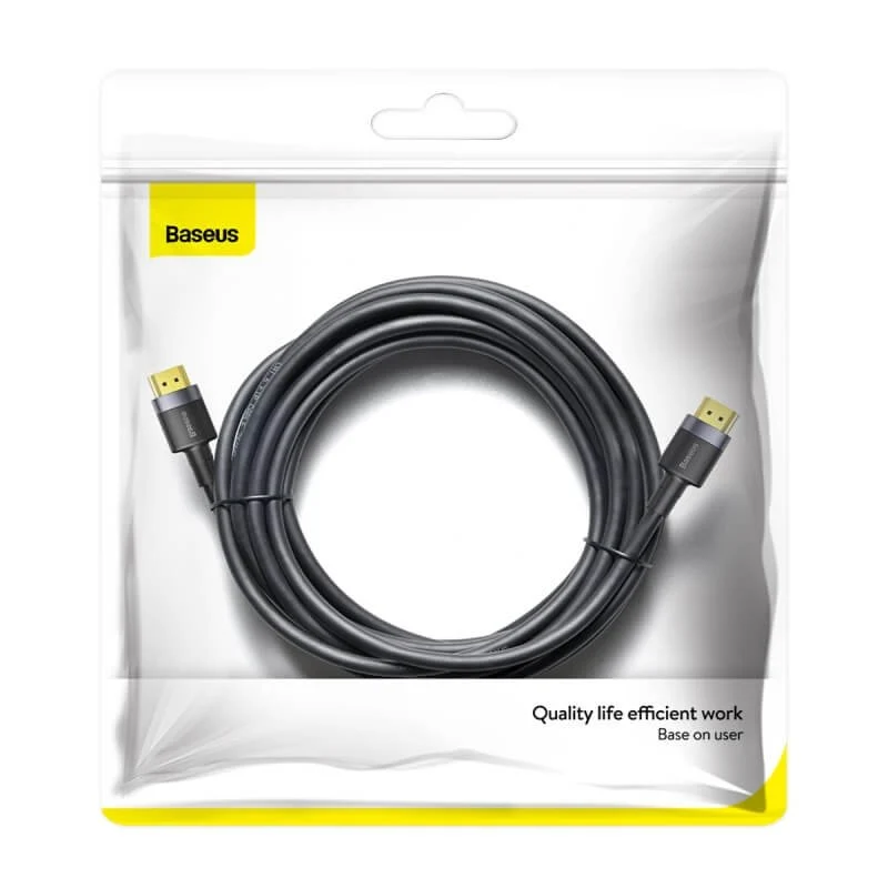 Baseus Cafule 4K HDMI Male To 4K HDMI Male Adapter Cable (1m, 2m, 3m, 5m) (Black) (CADKLF-E01, CADKLF-F01, CADKLF-G01, CADKLF-H01)