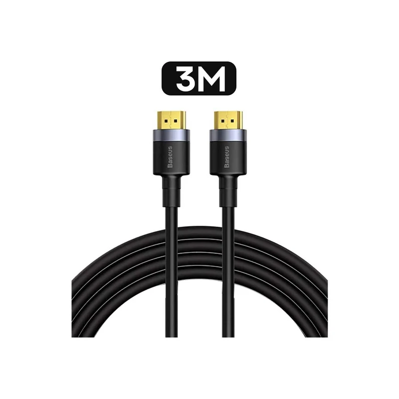 Baseus Cafule 4K HDMI Male To 4K HDMI Male Adapter Cable (1m, 2m, 3m, 5m) (Black) (CADKLF-E01, CADKLF-F01, CADKLF-G01, CADKLF-H01)