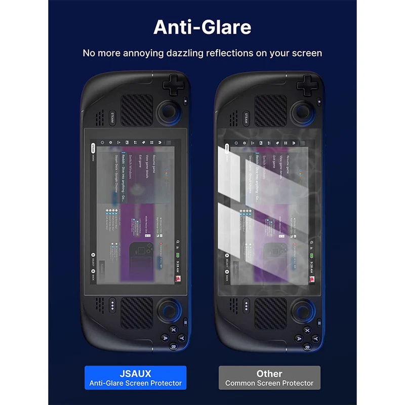 JSAUX Ultra Clear Anti-Glare Matte Tempered Glass Screen Protector for Steam Deck 2-Pack (GP0110)