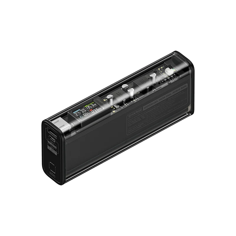 Shargeek 140 Power Bank 20000mAH 140W (Black) (X1i) + Free Sharge Power Bank Travel Case for Shargeek 170/ X1i