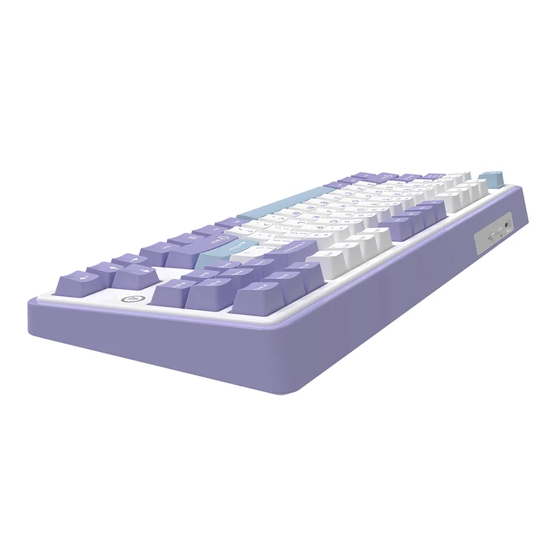 Ajazz AK870 RGB Tri-Mode 87-Keys TKL Gasket-mounted Hot Swappable Mechanical Keyboard (Purple/White/Blue) (Flying Fish Switch, Gift Switch)
