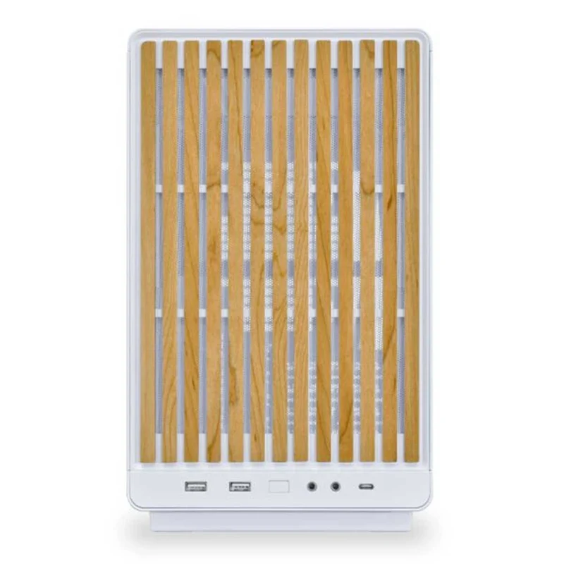 Lian Li A3-mATX-WD Micro Form Factor with Steel Mesh PC Case (White) (Wood Ed.)