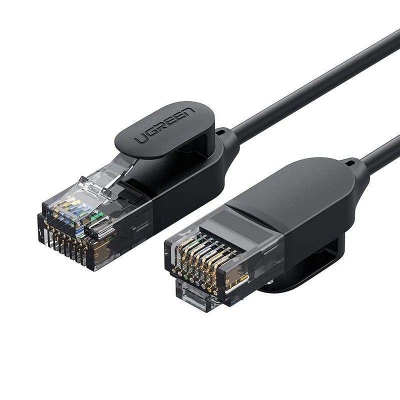 UGreen CAT6A UTP Round & Ultra Slim Pure Copper Ethernet Cable - Black (0.5M, 1M, 1.5M) (NW122/70332, 70332)