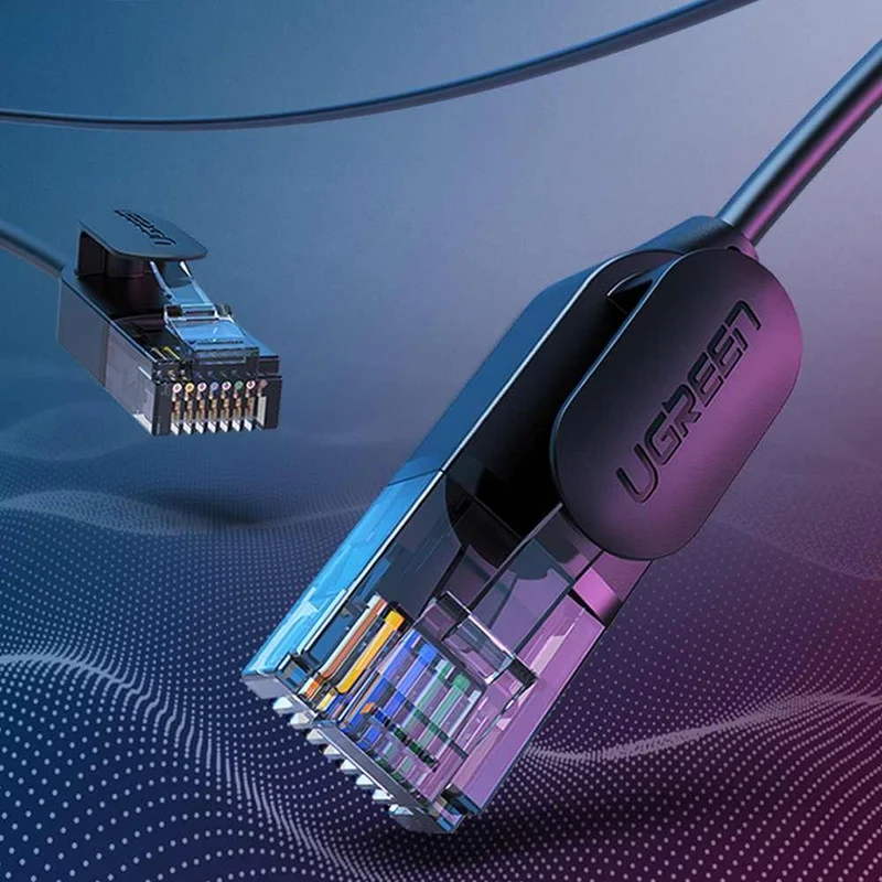 UGreen CAT6A UTP Round & Ultra Slim Pure Copper Ethernet Cable - Black (0.5M, 1M, 1.5M) (NW122/70332, 70332)