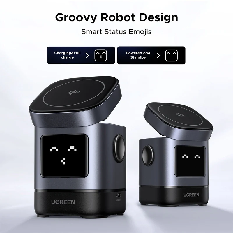 Ugreen Uno Robot 2-in-1 15W Magnetic Wireless Charger for iPhone & AirPods (W709/45775)