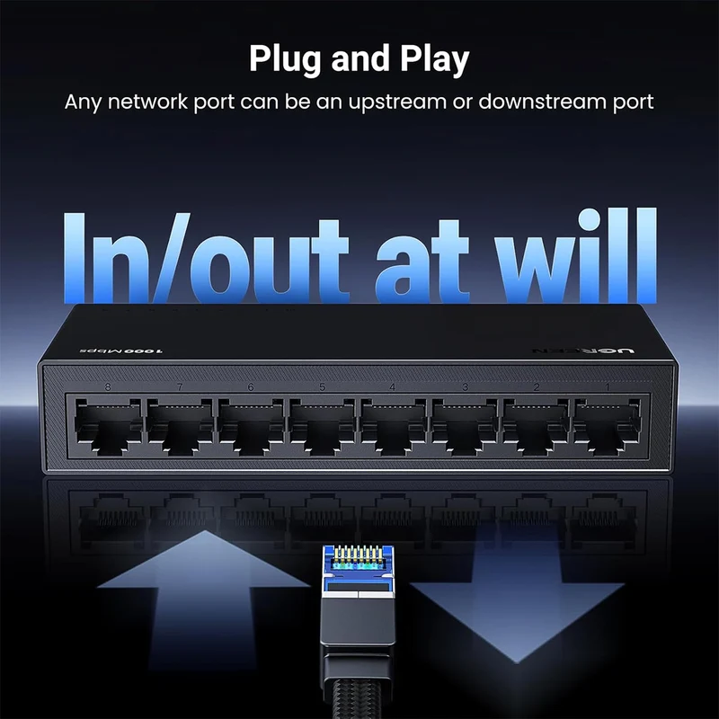 Ugreen 8-Port Gigabit Ethernet Switch Black (CM834/35499US)