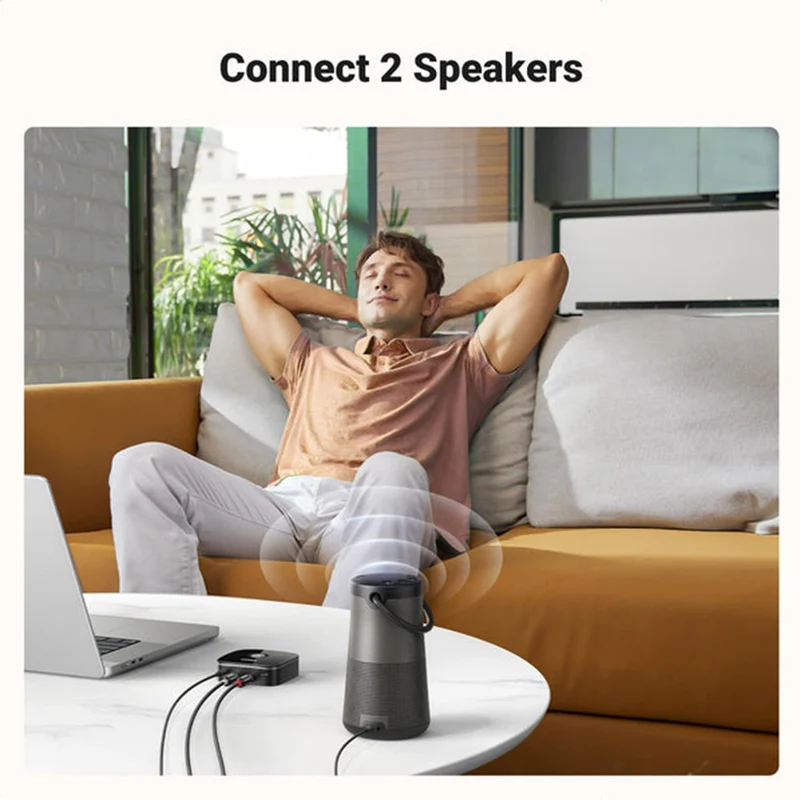 Ugreen Bluetooth Audio Receiver With 3.5mm & 2 RCA Adapter (Black) (CM123/30445)