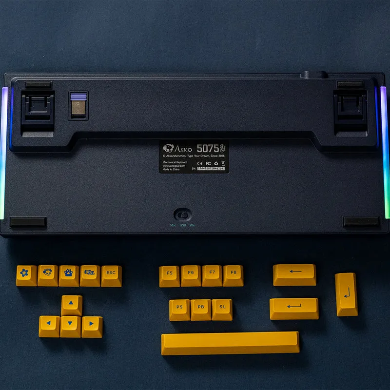 Akko Horizon 5075B Plus Multi-Mode RGB Hot-Swappable Mechanical Keyboard (Akko V3 Cream Yellow Pro)
