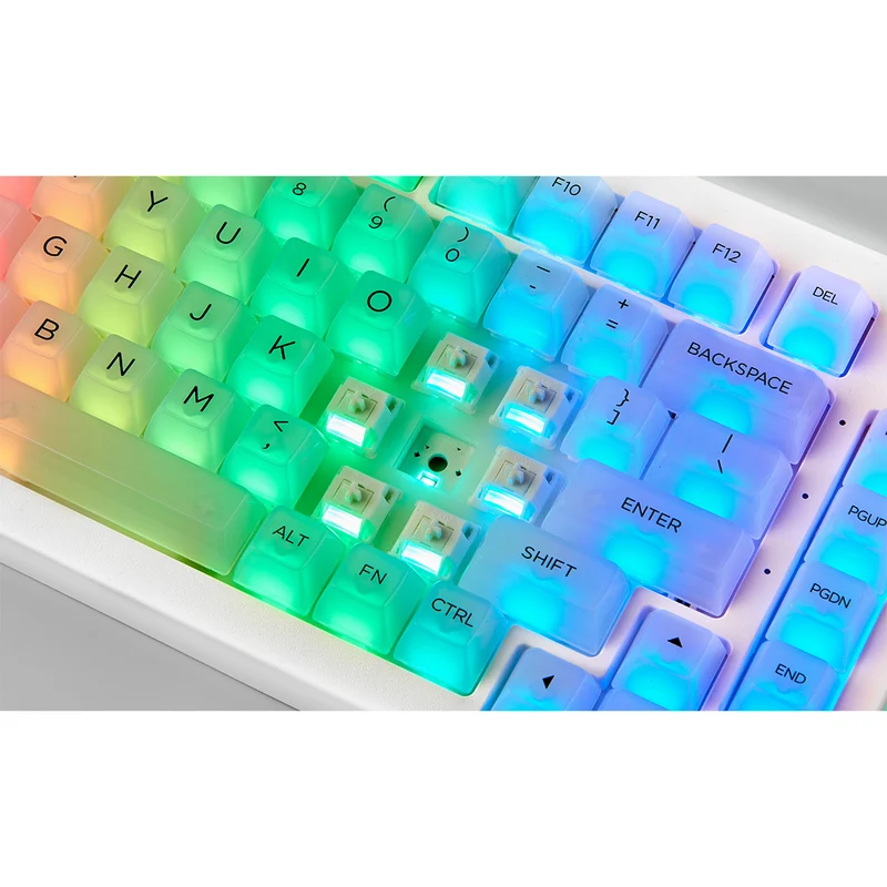 Akko 5075B Plus ASA Clear Multi-Mode RGB Hot-Swappable Mechanical Keyboard White (Akko V3 Piano Pro Switch Special Version)