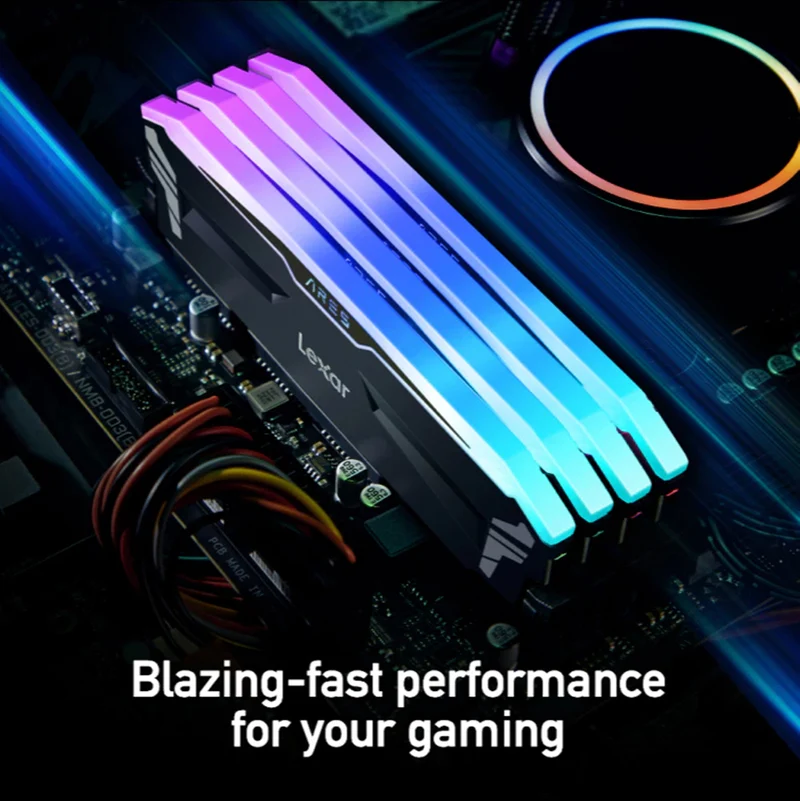 Lexar Ares DDR4 RGB 8GB 3200MHz CL16 1.35V 288-Pin UDIMM Desktop Memory (LD4U08G32C16LA-RGS)
