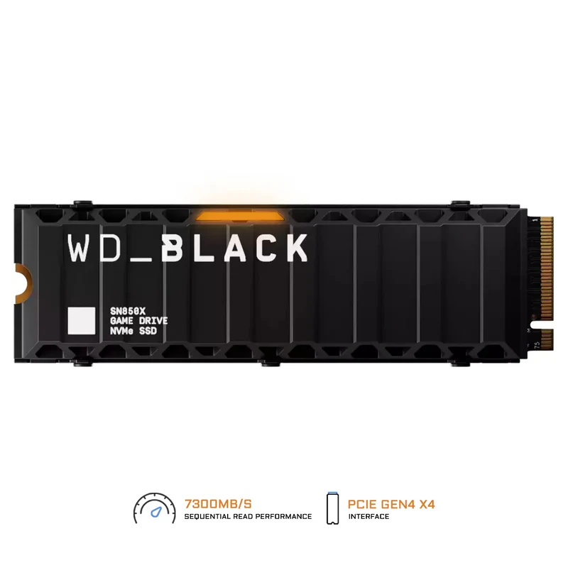 WD BLACK SN850X 4TB NVMe PCIe Gen4 x4 M.2 2280 7300MB/s Read Speed Internal Gaming SSD - With Heatsink (WDS400T2XHE)