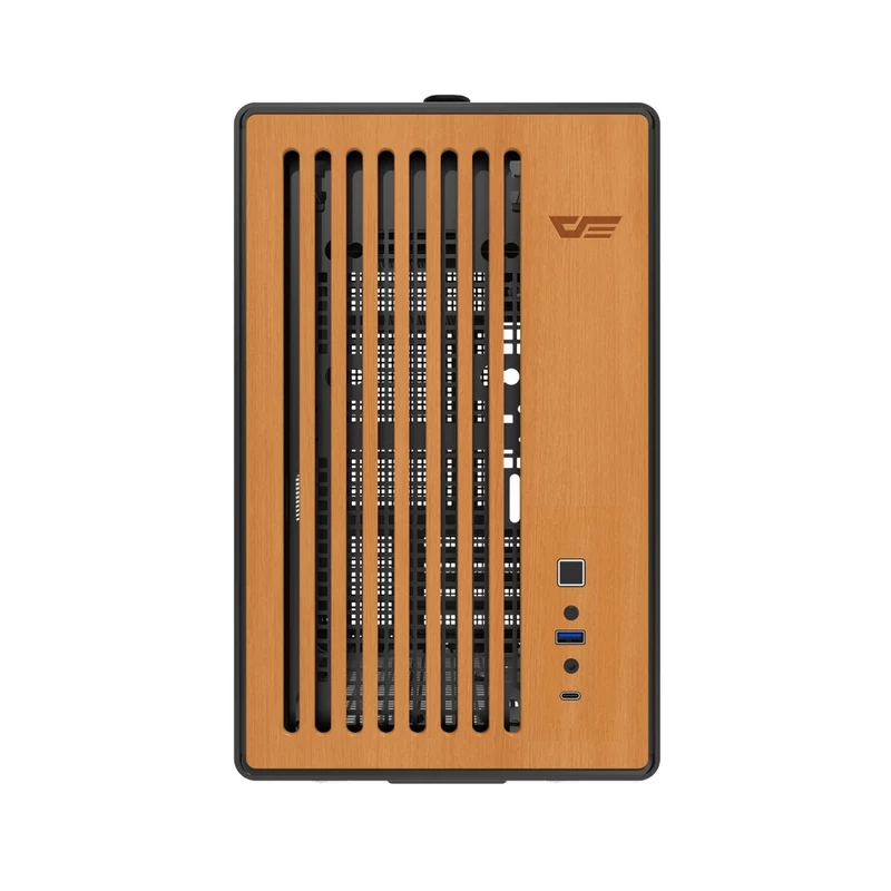 DarkFlash WD200 Wood Edition M-ATX PC Case (Black, White)
