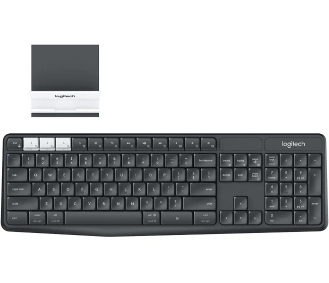 Logitech K375S Multi-Device Wireless Keyboard And Stand Combo (Charcoal Black)