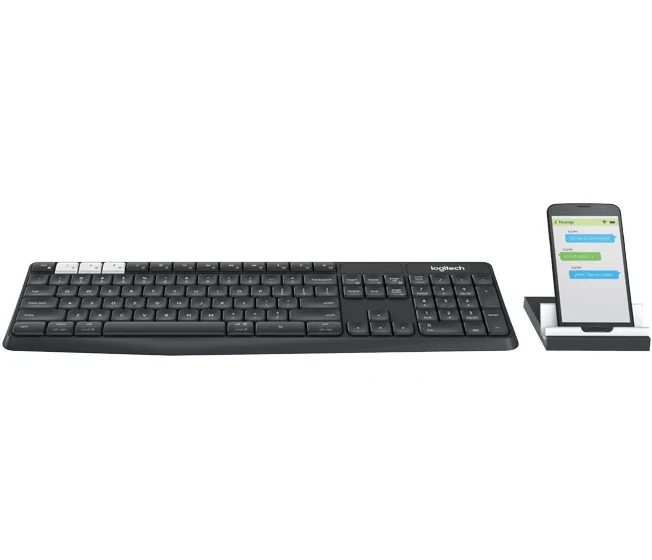 Logitech K375S Multi-Device Wireless Keyboard And Stand Combo (Charcoal Black)