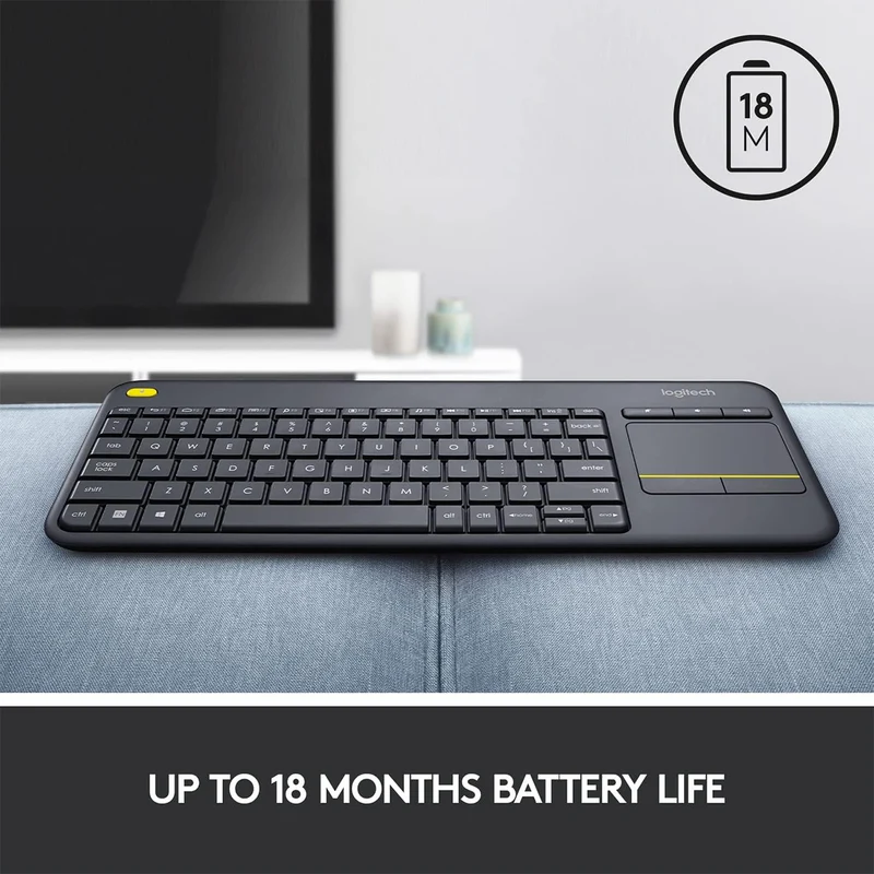 Logitech K400 Plus Tv Wireless Touch Keyboard (Windows/Chrome Os/Android) Black
