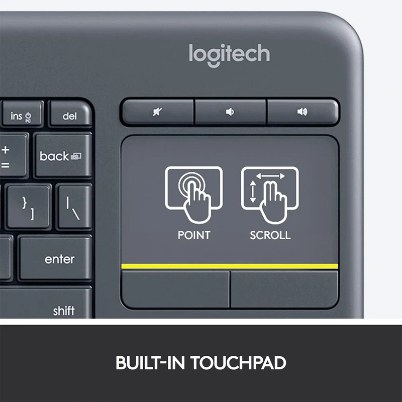 Logitech K400 Plus Tv Wireless Touch Keyboard (Windows/Chrome Os/Android) Black