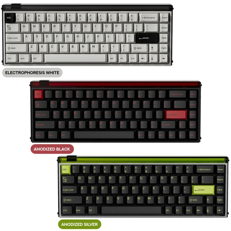 MelGeek MADE68 Ultra DIY Aluminum Alloy Case Magnetic Gaming Keyboard (Electrophoresis White, Anodized Black, Anodized Silver)