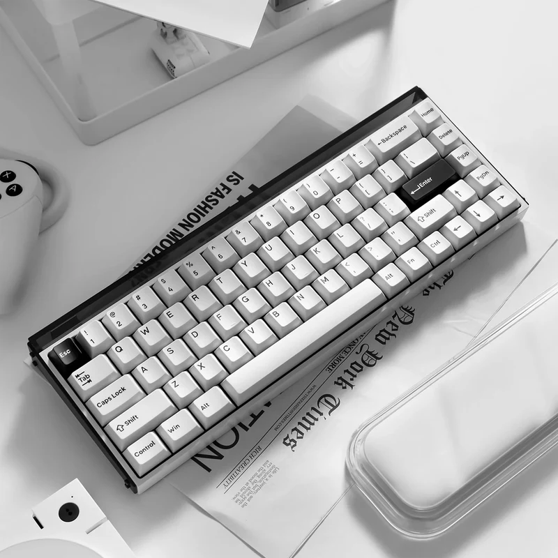 MelGeek MADE68 Ultra DIY Aluminum Alloy Case Magnetic Gaming Keyboard (Electrophoresis White, Anodized Black, Anodized Silver)