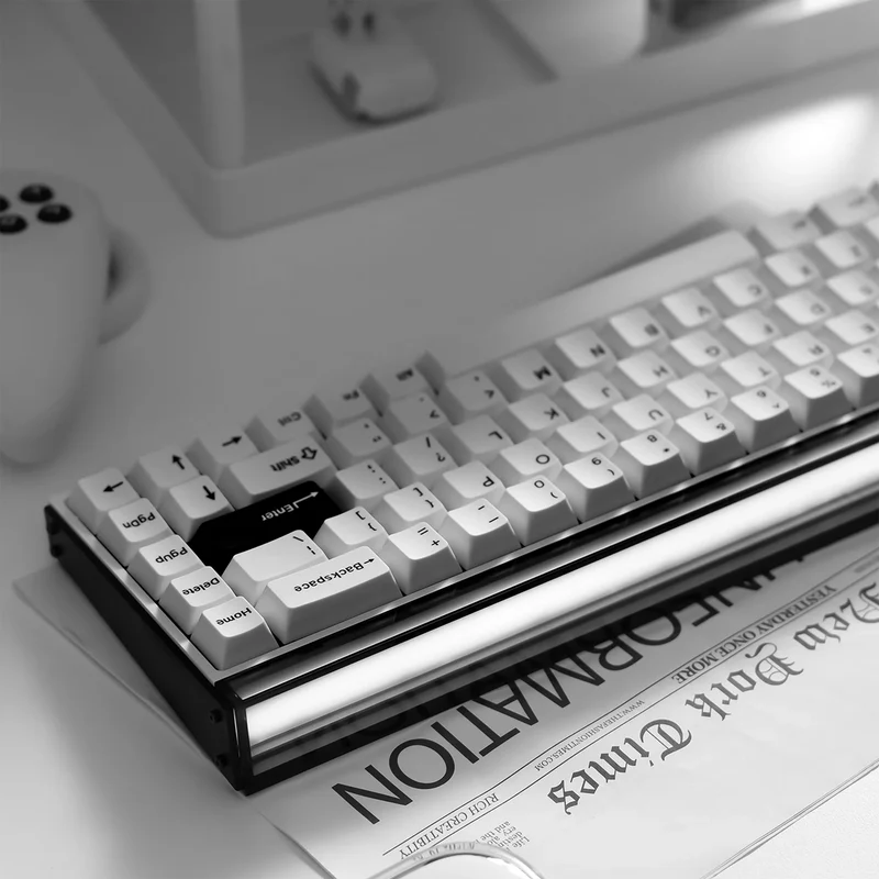 MelGeek MADE68 Ultra DIY Aluminum Alloy Case Magnetic Gaming Keyboard (Electrophoresis White, Anodized Black, Anodized Silver)