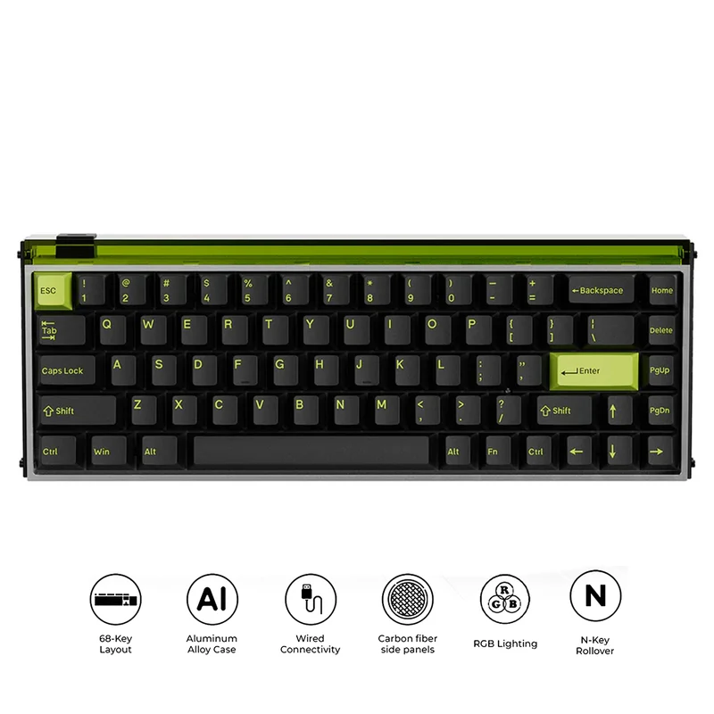 MelGeek MADE68 Ultra DIY Aluminum Alloy Case Magnetic Gaming Keyboard (Electrophoresis White, Anodized Black, Anodized Silver)